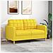 Divano A 2 Posti Giallo Chiaro 140 Cm In Tessuto - Foto miniatura 1