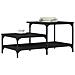 Tavolino Da Salotto Nero 100x50,5x45 Cm In Legno Multistrato - Foto miniatura 3