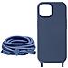 Cover Semirigida Per Iphone 15 Cordino Nylon Intrecciato Serie Corda Blu - Foto miniatura 3