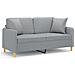 Divano A 2 Posti Con Cuscini Grigio Chiaro 140 Cm In Tessuto - Foto miniatura 2