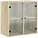 Mobile A Muro Con Ante In Vetro Rovere Sonoma 68x37x68,5 Cm - Foto miniatura 2