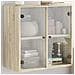 Mobile A Muro Con Ante In Vetro Rovere Sonoma 68x37x68,5 Cm - Foto miniatura 1