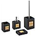 Set Accessori Bagno Ceramica Nero Legno Chiaro Kourou - Foto miniatura 2