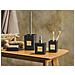 Set Accessori Bagno Ceramica Nero Legno Chiaro Kourou - Foto miniatura 1