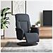 Poltrona Reclinante Massaggio Poggiapiedi Grigio Scuro Velluto - Foto miniatura 3