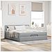 Struttura Letto Pouf Con Materasso 180x200 Cm In Tessuto - Foto miniatura 3