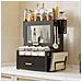 Scaffale Credenza Organizer Portaspezie Con Vetrinetta E Cassetto Metallo Nero - Foto miniatura 3