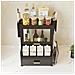 Scaffale Credenza Organizer Portaspezie Con Vetrinetta E Cassetto Metallo Nero - Foto miniatura 5