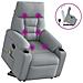 Poltrona Alzapersona Massaggi Reclinabile Grigio Chiaro Tessuto - Foto miniatura 1