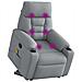Poltrona Alzapersona Massaggi Reclinabile Grigio Chiaro Tessuto - Foto miniatura 3