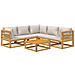 Set Salotto Giardino 6pz Cuscini Grigio Chiaro Legno Massello - Foto miniatura 1