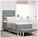 Letto a Box Spring con Materasso e Panchina Grigio Chiaro 90x190 cm Tessuto - Foto miniatura 2