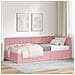 Cornice del letto ad angolo Rosa 90 x 200 cm Velluto - Foto miniatura 2