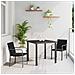 Set da Pranzo per Giardino 3 pcs Nero Poly Rattan - Foto miniatura 2