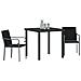 Set da Pranzo per Giardino 3 pcs Nero Poly Rattan - Foto miniatura 3