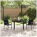 Set da Pranzo per Giardino 3 pcs Nero Poly Rattan - Foto miniatura 4