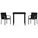 Set da Pranzo per Giardino 3 pcs Nero Poly Rattan - Foto miniatura 7