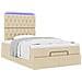 Struttura Letto Pouf con Materasso Crema 120x200 cm in Tessuto - Foto miniatura 5