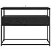 Tavolo consolle Rovere Nero 100 x 40 x 75 cm Legno multistrato - Foto miniatura 6