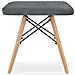 Set di 2 sgabelli PEKO in tessuto grigio con gambe in legno di faggio - Foto miniatura 4