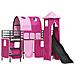 Struttura del letto loft per bambini Nero e rosa 74,5 x 190 cm - Foto miniatura 4