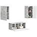 Set mobile TV 2 pcs Grigio cemento Legno multistrato - Foto miniatura 3