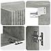 Set mobile TV 2 pcs Grigio cemento Legno multistrato - Foto miniatura 9