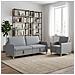 Set di Divani con Storage 2 pcs Grigio Chiaro Poliestere - Foto miniatura 2
