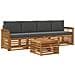 Set di divani da esterno con cuscino 5 pcs Naturale e Antracite - Foto miniatura 1