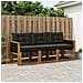 Set di divani da esterno con cuscino 3 pcs Naturale e Nero - Foto miniatura 2