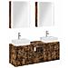 Set di Armadi da Bagno 5 pcs Rovere Fumo Legno ingegnerizzato - Foto miniatura 1