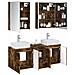 Set di Armadi da Bagno 5 pcs Rovere Fumo Legno ingegnerizzato - Foto miniatura 3