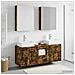 Set di Armadi da Bagno 5 pcs Rovere Fumo Legno ingegnerizzato - Foto miniatura 4