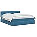 Letto con Contenitore Blu Scuro 180 x 200 cm Velluto - Foto miniatura 3