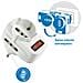 71033 Adattatore Triplo Con Spina Rotante E Interruttore Spina 16a 2 Prese Bivalenti 10/16a A Presa Universale Schuko 10/16a Bianco - Foto miniatura 3