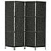 Paravento A 4 Pannelli Nero154x160 Cm In Giacinto D'acqua - Foto miniatura 1