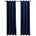 Tende Oscuranti Con Anelli 2 Pz Blu Scuro In Velluto 140x175 Cm - Foto miniatura 2