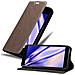 Custodia Compatibile Con Wiko Lenny 5 In Bruno Caffè - Coperchio Protettiva Con Chiusura Magnetica, Funzione Stand E Tasca Per Le Carte - Foto miniatura 1