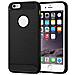 Custodia Compatibile Con Apple Iphone 6 / Iphone 6s In Brushed Nero - Coperchio Protettivo In Silicone Tpu Flessibile In Look Acciaio Inossidabile-fibra Di Carbonio - Foto miniatura 1