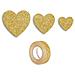 12 Cuori Con Glitter Dorato + Washi Tape Dorato 5 M - Foto miniatura 2