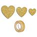 12 Cuori Con Glitter Dorato + Washi Tape Dorato 5 M - Foto miniatura 1