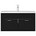 Mobile con Lavabo Integrato Nero in Legno Multistrato - Foto miniatura 5
