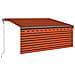 Tenda Automatica ParasoleLEDSensoreVento 3,5x2,5m ArancioMarrone - Foto miniatura 1