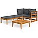Set Divani Giardino 3 pz con Cuscini Grigio Scuro Legno Acacia - Foto miniatura 2