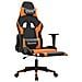 Sedia Gaming Massaggio Poggiapiedi Nero E Arancione Similpelle - Foto miniatura 3