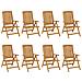 Sedie Da Giardino Reclinabili Con Cuscini 8 Pz In Legno Di Teak - Foto miniatura 6