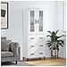 Credenza Bianca 69,5x34x180 Cm In Legno Multistrato - Foto miniatura 1