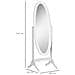Specchio Da Terra Ovale A Figura Intera Con Inclinazione Regolabile, 47.5x45.5x154.5cm, Bianco - Foto miniatura 2
