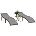 Lettini Prendisole 2 Pz Con Tavolino Beige In Polyrattan - Foto miniatura 1