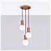 Sollux Lighting Lampada A Sospensione Halo 3p Moka Sl.1735 - Moderno Lampada A Sospensione Moka 125x25x25 Cm - Foto miniatura 2